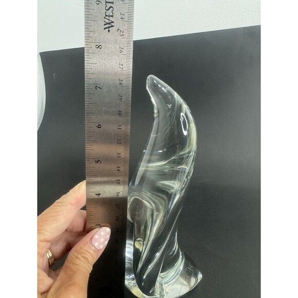 Val Saint Lambert Belgium Crystal Penquin Figurine  Paperweight Signed - Picture 6 of 8